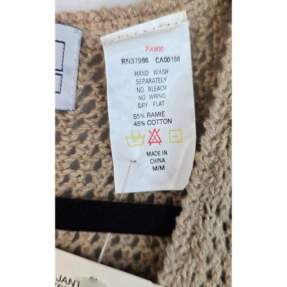 Jantzen 1990s Embroidered Beige Knit Cardigan Vest Size M Handcrafted Lagenlook - Picture 7 of 9